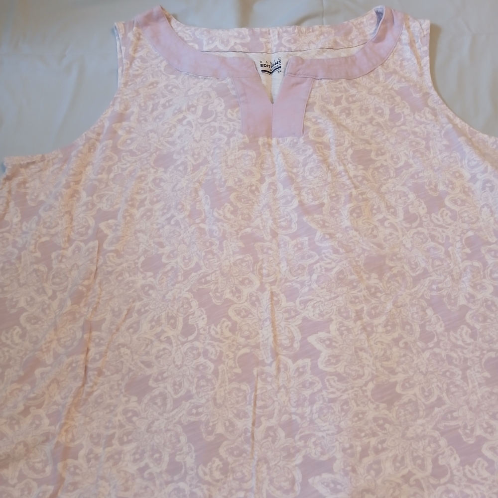 Basic Editions Purple and White Tank Top